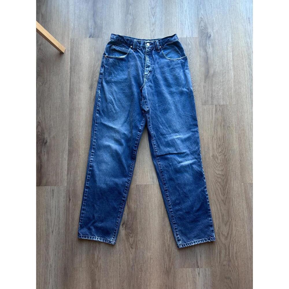 Anchor Blue Baggy Jeans Mens 32x34 Blue Denim Tapered Medium Wash